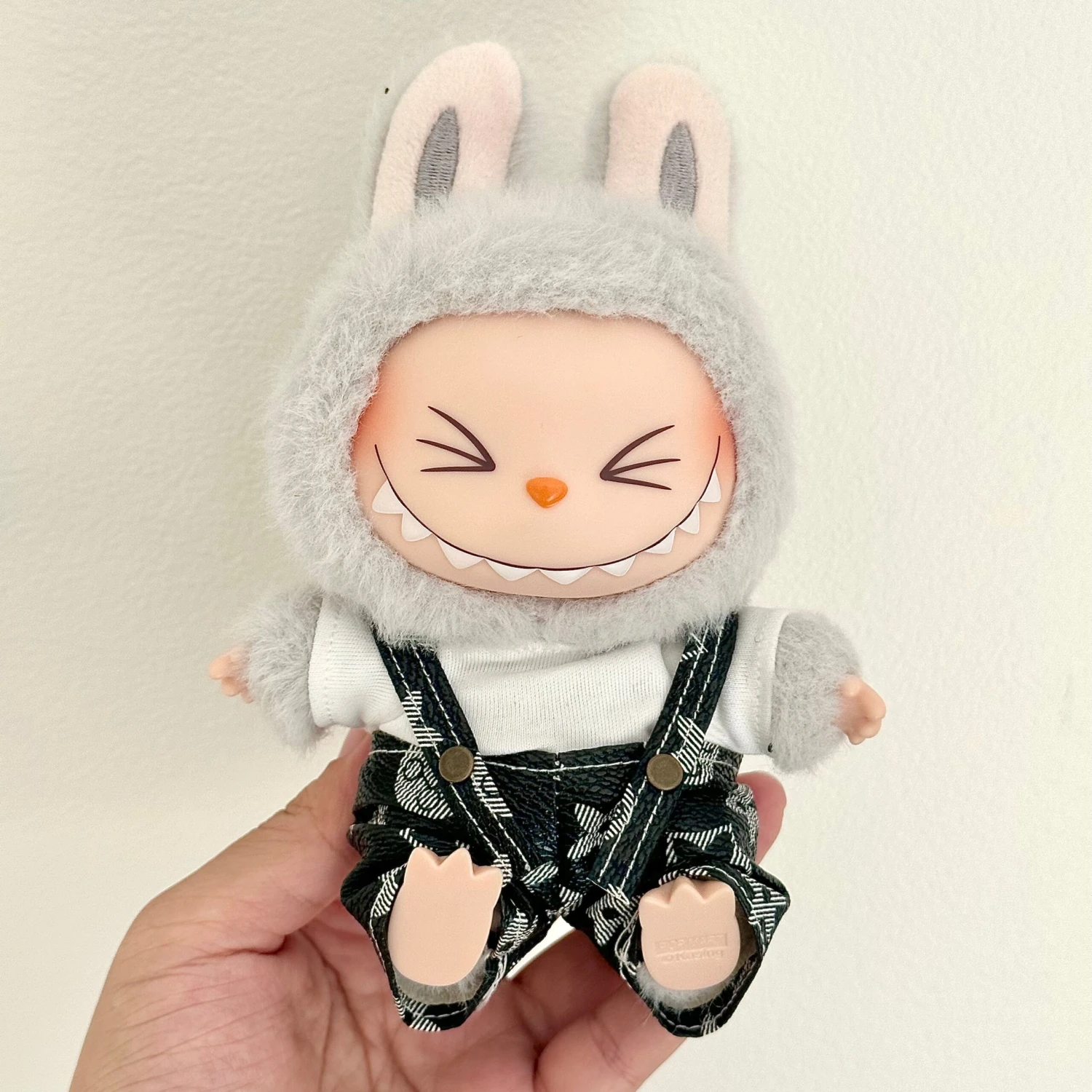 Fashion Dress - White Top+ LV Style Blue Overalls - Image 3