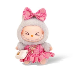 Fashion Dress - Pink Gucci Style Skirt + Bow + Gucci Style Bag