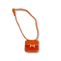 Fashion Dress - Orange Hermes Style Bag
