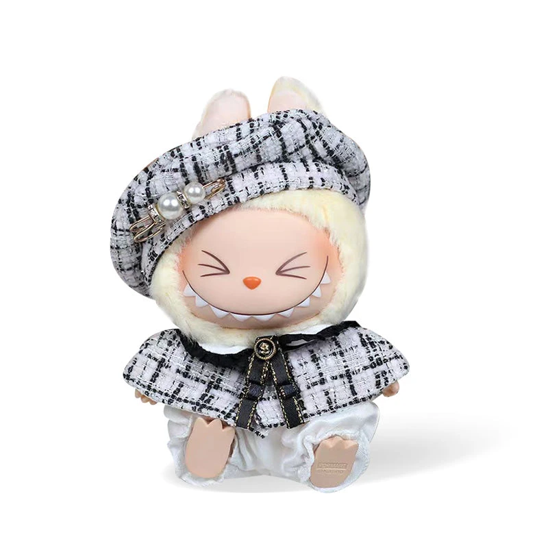 Fashion Dress - Black And White Beret + Cape