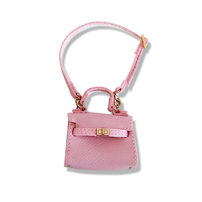 Fashion Dress - Labubu Pink Leather Hermes Style Bag
