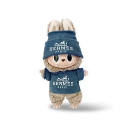 Fashion Dress - Hermes Logo Style Blue Top+ Blue Hat