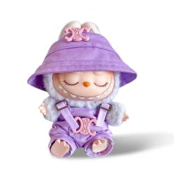 Fashion Dress - Celine Style Purple Hat + Purple Overalls