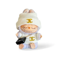 Fashion Dress - White Chanel Logo Style Top + Hat + Bag